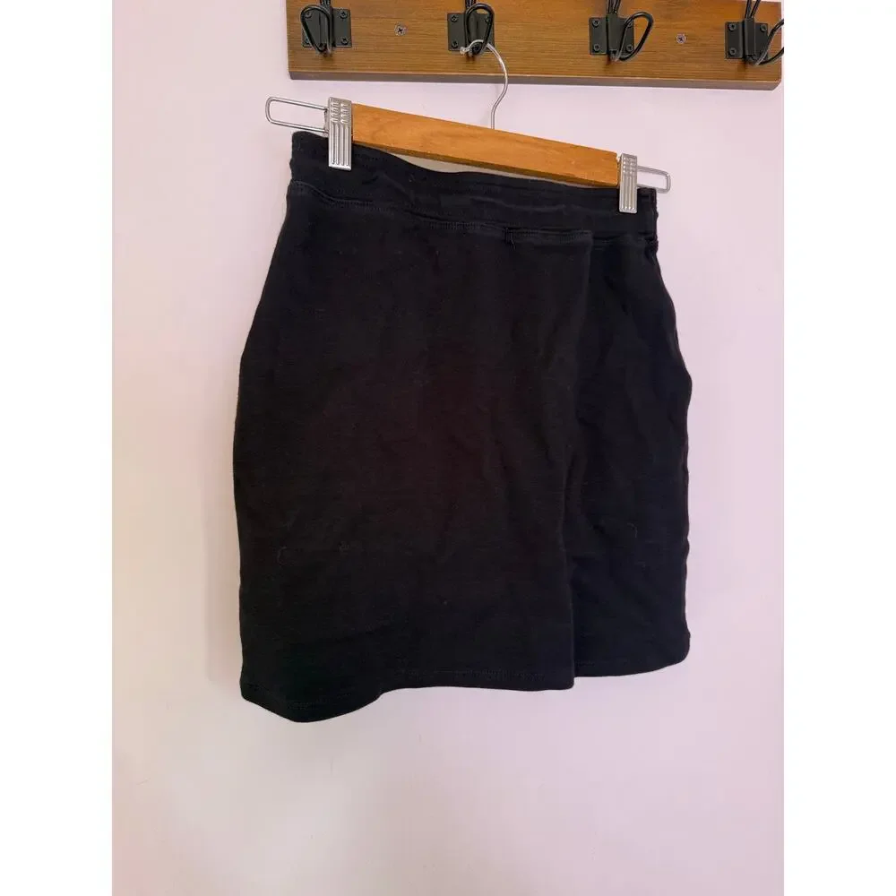 Sundry for Evereve Black Drawstring Mini Skirt Women’s 0 XS Pockets